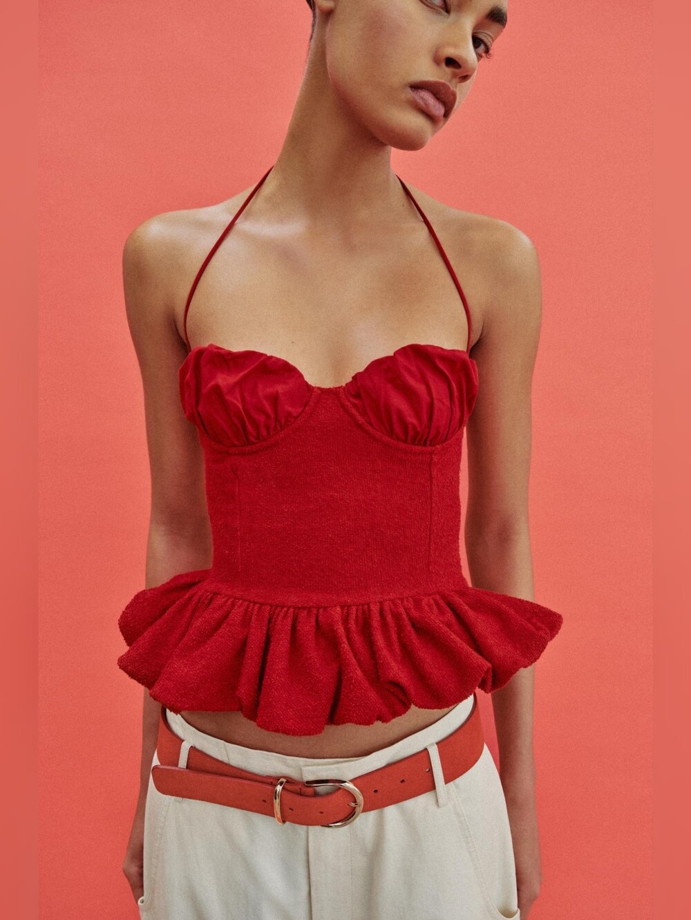 ZARA COMBINED BOUCLÉ TOP - Picture 11 of 11